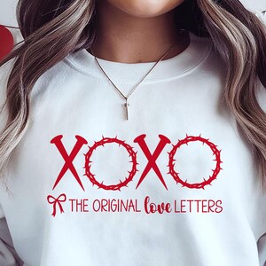XOXO Las cartas de amor originales SVG, San Valentín cristiano Svg, Día de San Valentín Svg, Lazo de San Valentín Svg, Jesús San Valentín Svg, Fe svg, XOXO Png