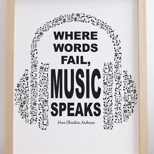 Music Speaks Wall Art: Music Lover Gift (Digital Download)