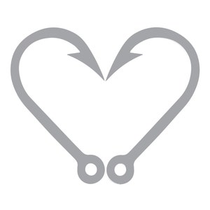 Heart Shaped Fish Hooks SVg, Fish Hooks SVG, Mens Valentine SVG, Vinyl Decal Car