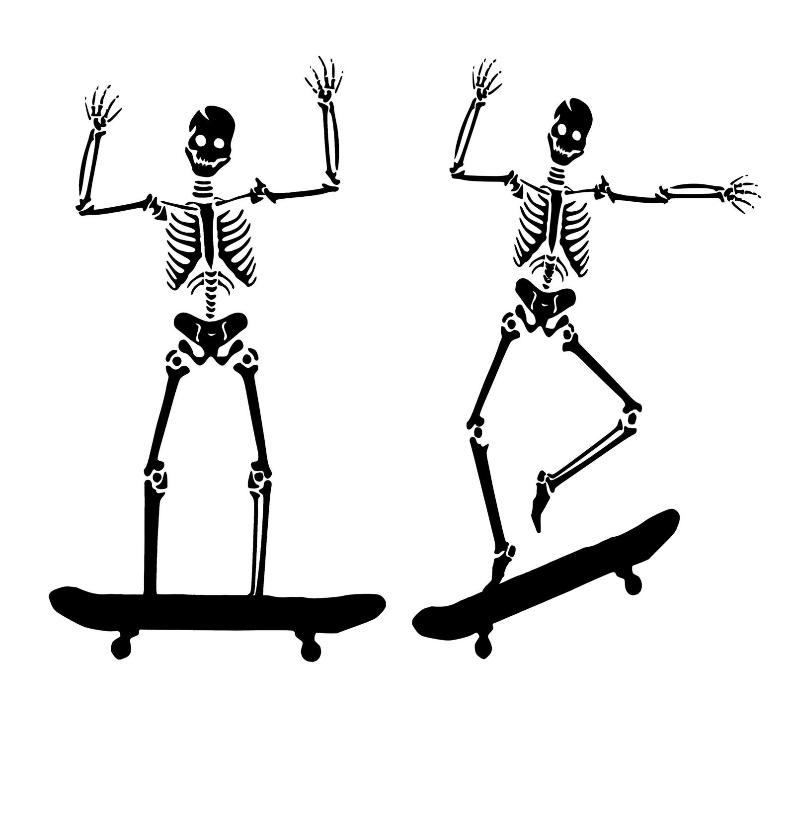 Skateboarding Skeletons SVG Skeleton on Skateboard SVG - Etsy