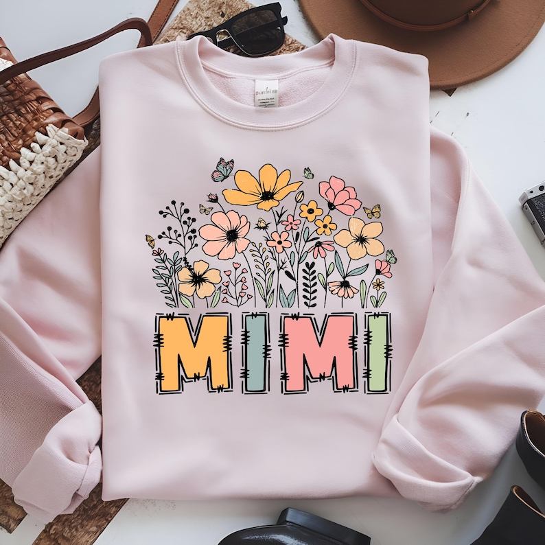 Floral Mimi PNG, Boho Grandmother Design (Digital Download) image 5