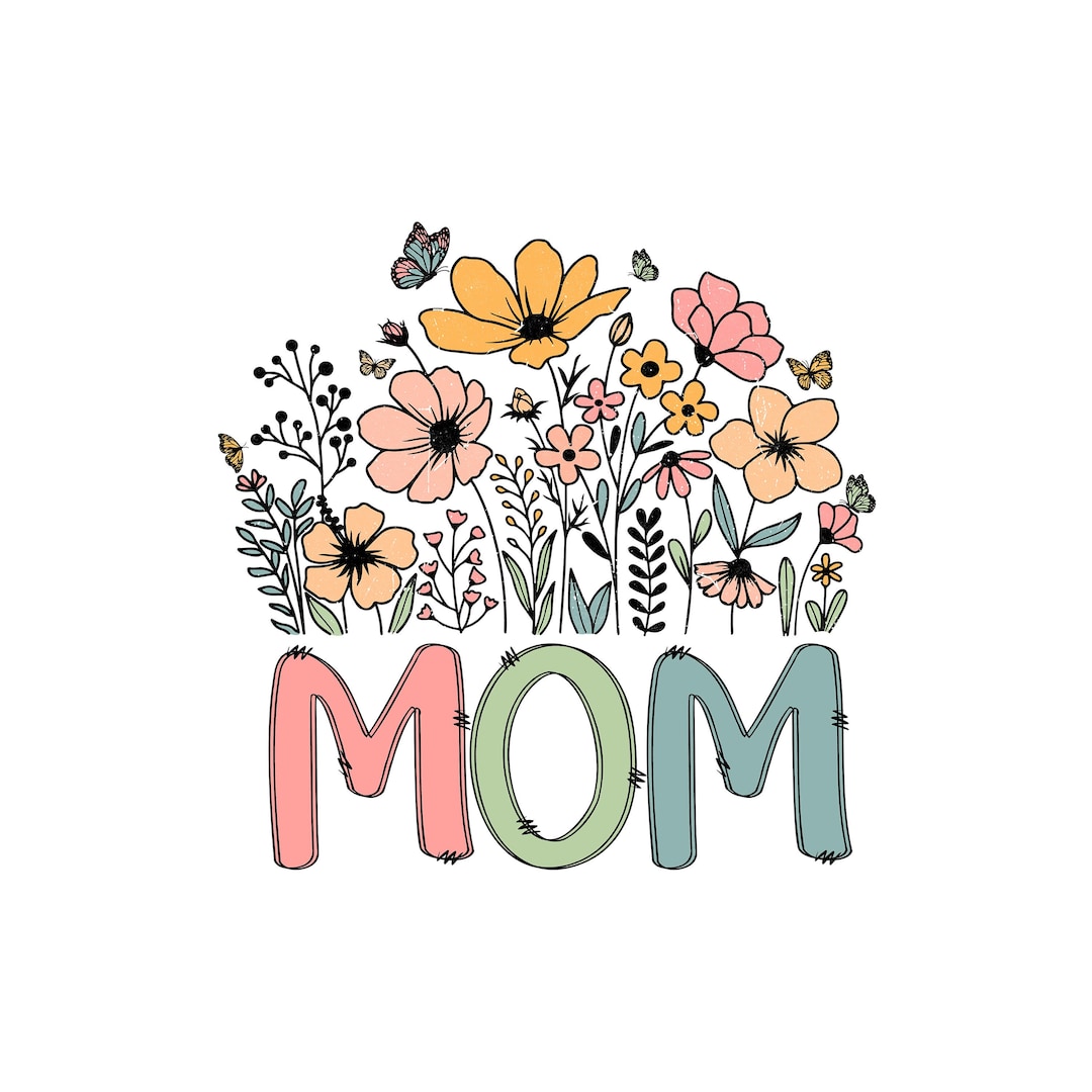Mom Life Flower PNG, Mother's Day PNG, Mama With Flowers Png, Boho Mom ...