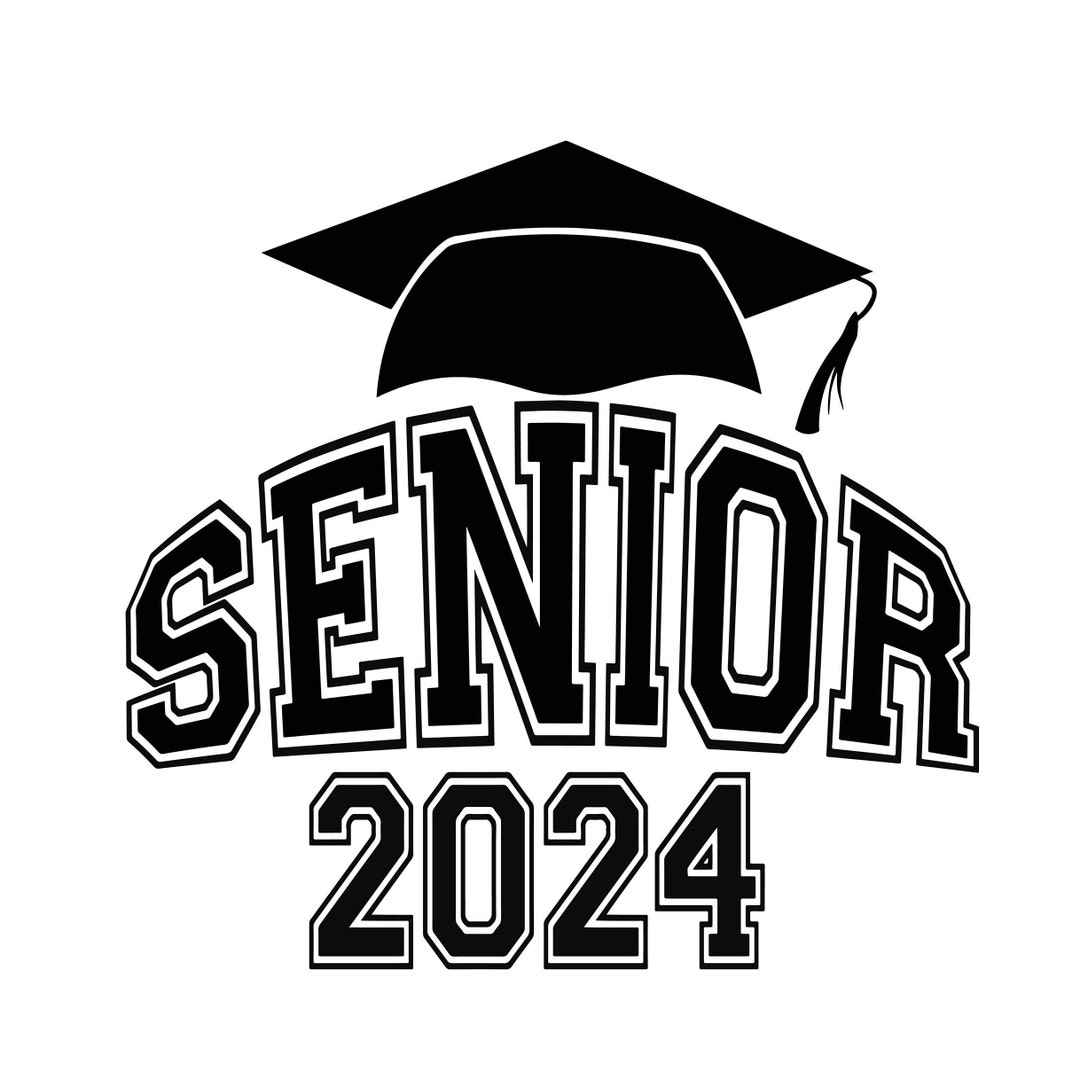 Class Of 2024 Graduation Future Class Graduate College Font Outlined Text  Graphic Artwork for T-shirt and Yard Sign Graduate Senior Student  Illustration Black and White Stock Vector