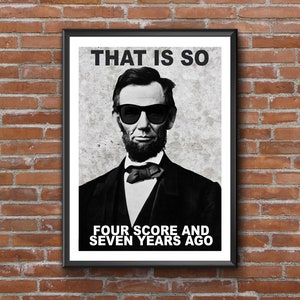 Lustiges Klassenzimmer-Druck, Abraham Lincoln Poster, Geschenk für Geschichtslehrer, Lincoln mit Sonnenbrille, Geschenk für Geschichtsliebhaber, Dekor für Geschichtsunterricht