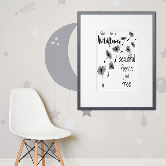 Dandelion Svg She Is Like A Wildflower Beautiful Fierce And Etsy
