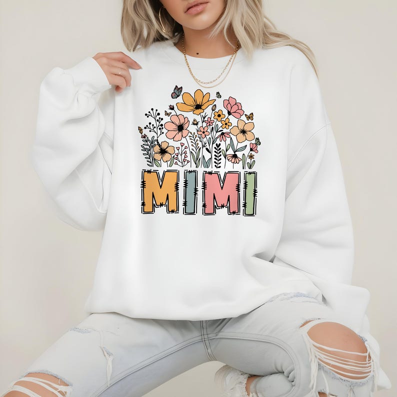 Floral Mimi PNG, Boho Grandmother Design (Digital Download) image 3