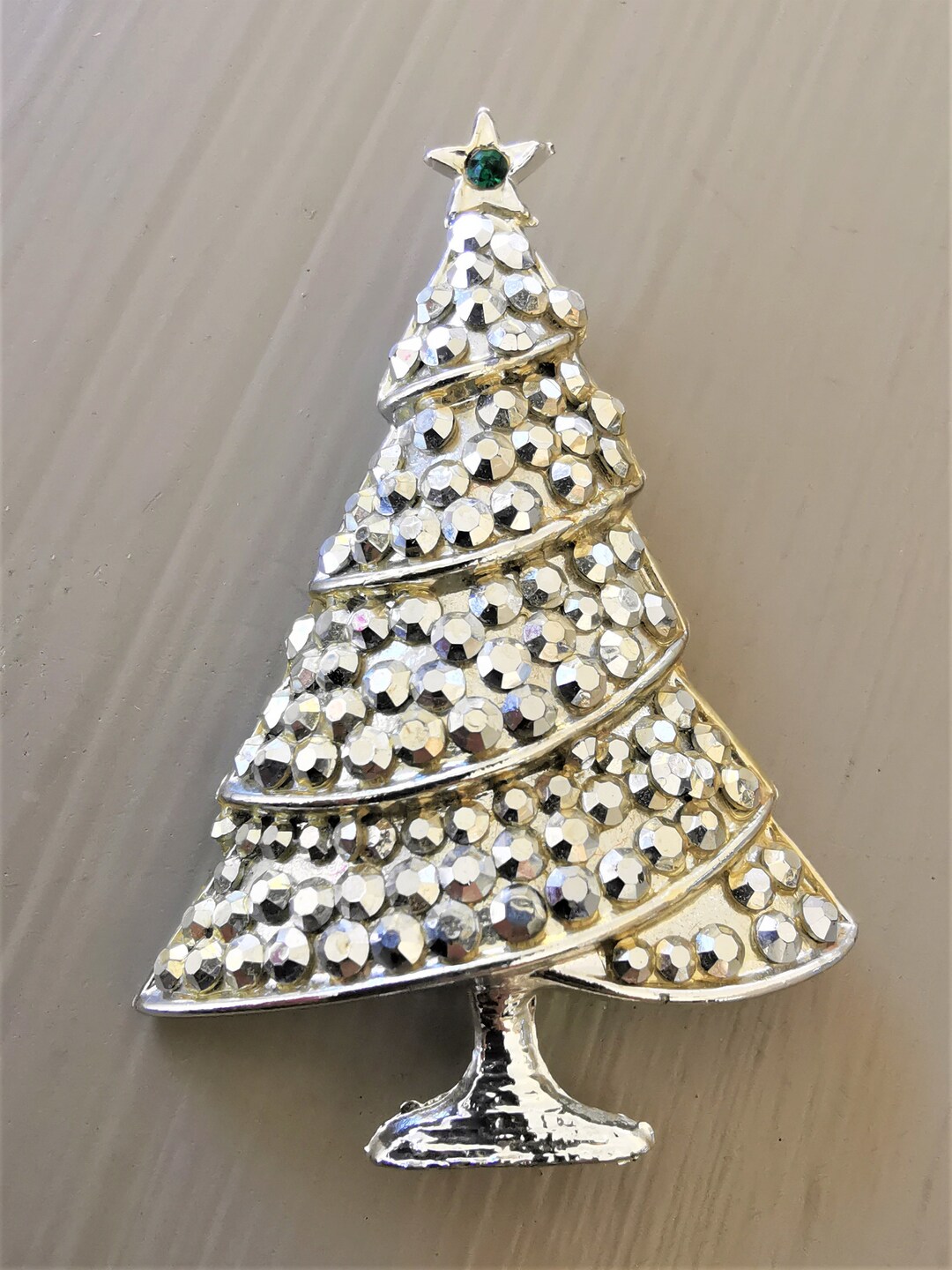 Vintage BOOK PIECE Signed Rare BJ Christmas Tree Pin Marcasite Etsy