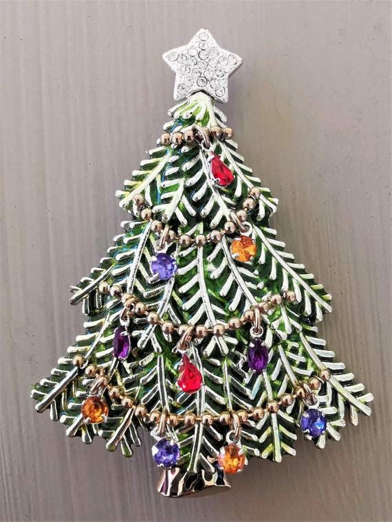 BOOK Piece AVON Christmas Tree Enamel Multi-color 