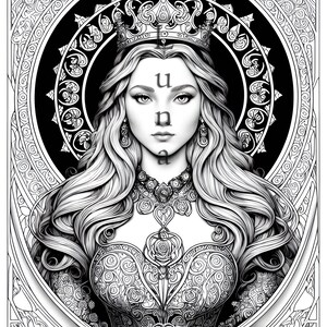 Mucha/Princess Inspired Adult Coloring Page | Art Nouveau & Fairytale Themed Printable