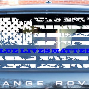 Blues Lives Matter Flag, Hood or Window Decal, Thin Blue Line, Police, Support Law Enforcement, window sticker, window decal
