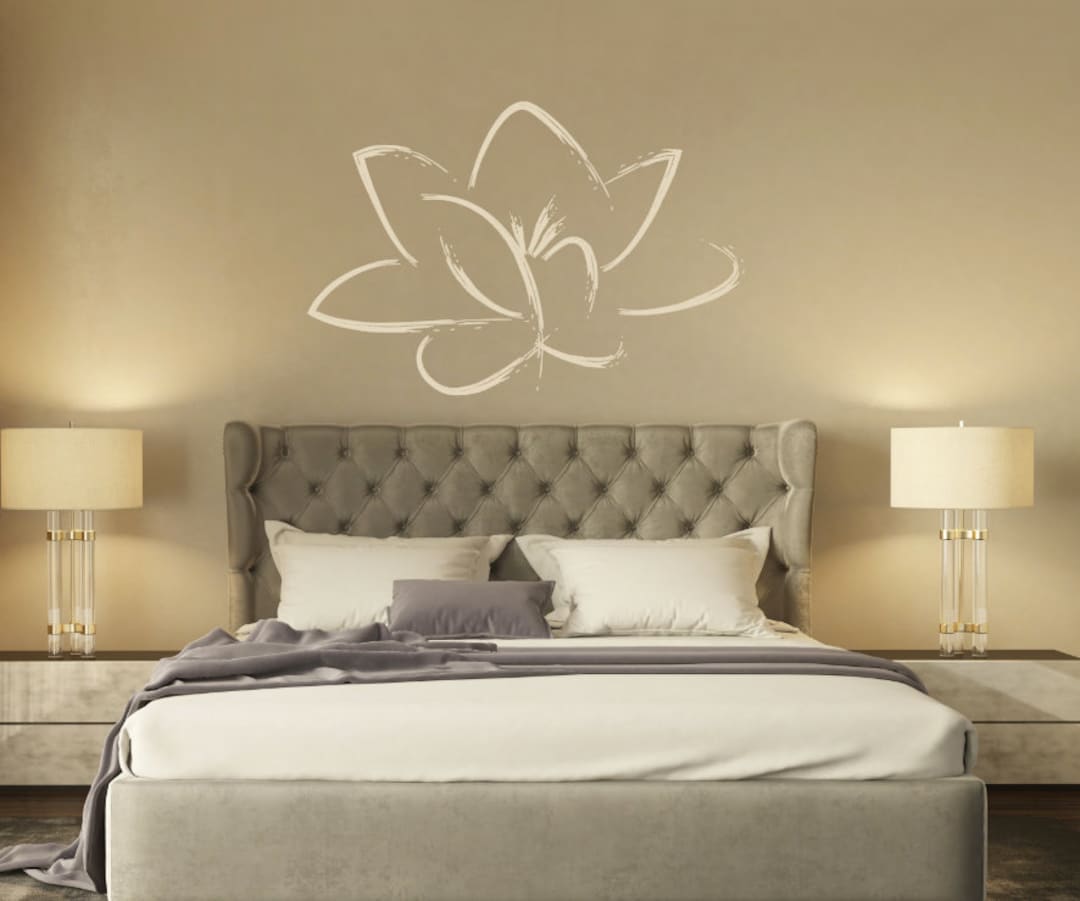 Lotus Flower Wall Decak, Bedroom Wall Decal, Office, Gym, 3 Sizes - Etsy