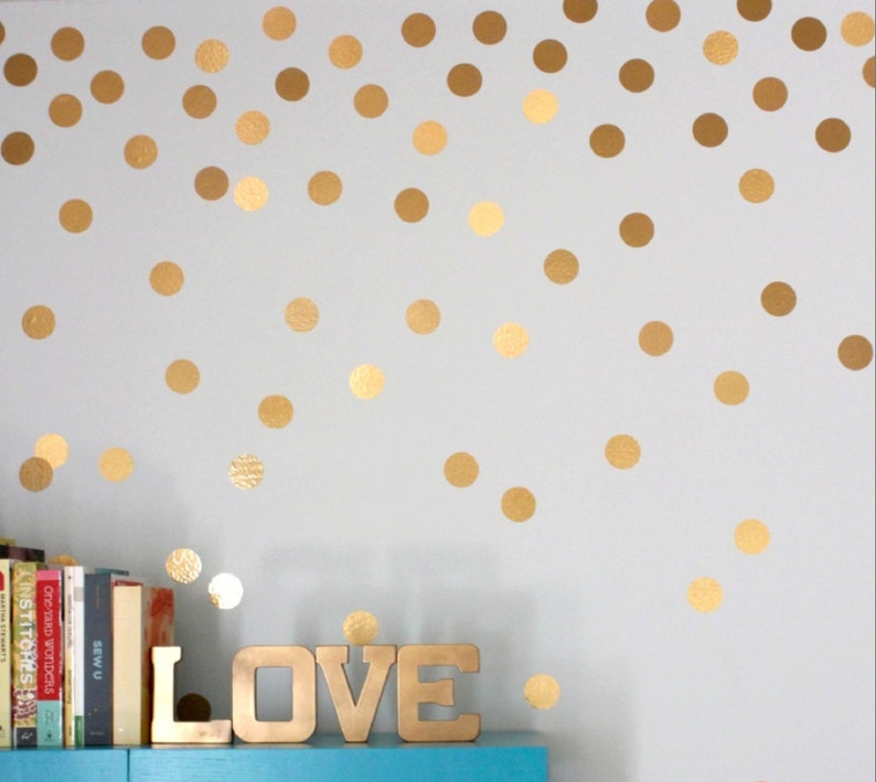 Polka Dot Wall Decals L And Stick Metallic Gold Silver Or Copper Diffe Sizes Available
