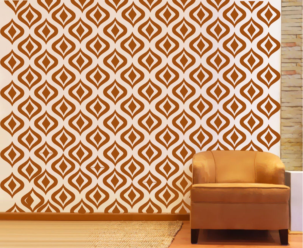Retro Wall Decals Modern Wall Decal Border Geometric Etsy