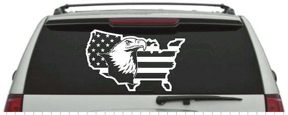 Bald Eagle American Flag Decal Sticker Motorcycle Vehicle Car Window Laptop Wall