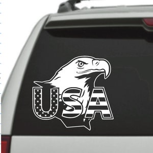 Car Window decal, American Eagle USA, United States Of America, God Bless America,  window sticker, Wall Decal, home decor,