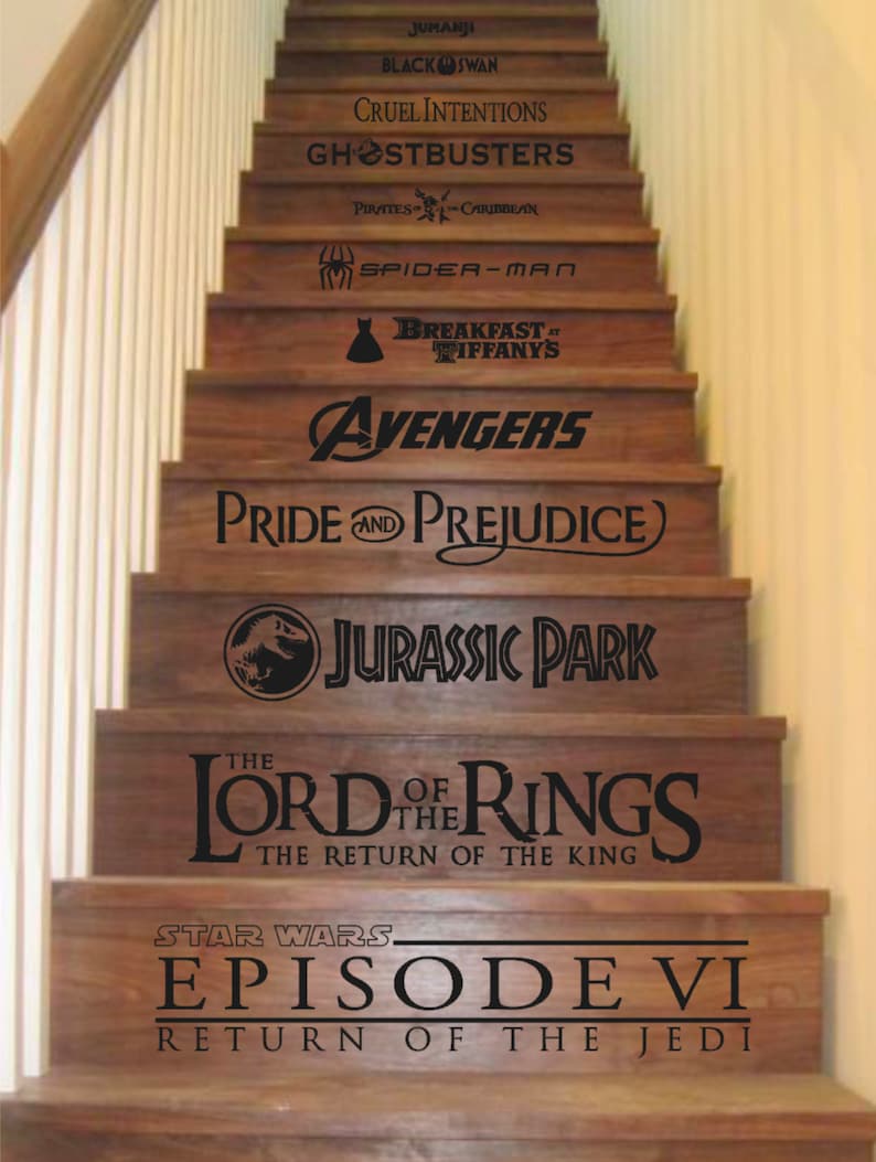 Movie Decals for Stairs Wall Border Riser Stair Decals Etsy