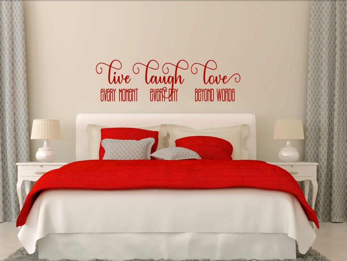 Live Laugh Love Vinyl Wall Art, Live Laugh Love Decal - Bedroom Wall Decal, Inspirational  Quote, Wall Decal - Etsy Israel, image size:1128x848