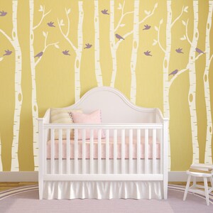 Birch tree wall decal, Nursery wall decals, Wall stickers for bedroom, Birch tree decal, Tree wall stickers, Wall vinyl decal, 9 trees