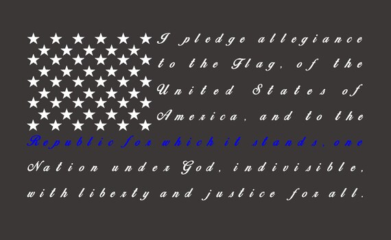 The Pledge of Allegiance of America USA  8 X 17  Sticker Decal Vinyl Car Laptop Wall Art