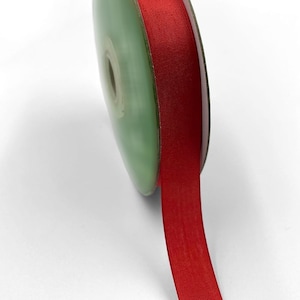Ruban tissé rouge pour reliure à couture soyeuse, 15 mm (9/16 po.) de large *Vendu au mètre*