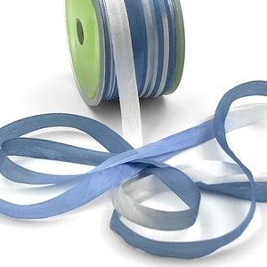 Dip Dye Seidenband, 7mm breit, 100% reine Seide