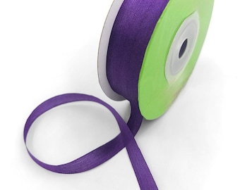 Purple 100% Pure Silk Ribbon, 7mm (1/4in) wide *Sold Per Metre*