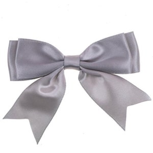 Grey Satin Ready-Made Large Double-Bow *Sold Individually*