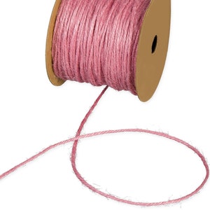 5mtr Pink 100% Jute Craft Twine, 2mm (1/16in) Thick *Sold Per 5mtr*