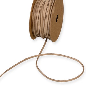 Natural Fawn Imitation Suede Leather Cord, 3mm wide *Sold Per Metre*
