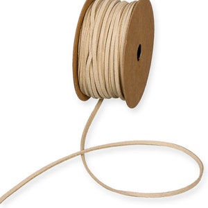 Cream Imitation Suede Leather Cord, 3mm (1/8in) wide *Sold Per Metre*
