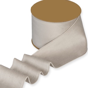 Extrabreites Samtband in Grau, 70mm breit *Meterware*