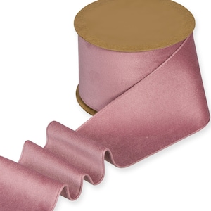 Extrabreites Samtband in Altrosa, 70 mm breit *Meterware*