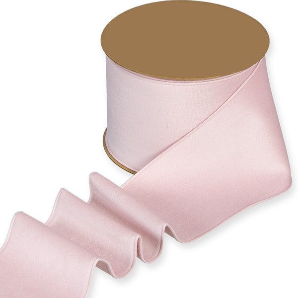 Blush Pink Extra Wide Velvet Ribbon, 70mm (2.75in) wide *Sold Per Metre*