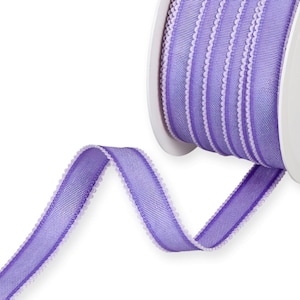 Cinta tejida de color violeta claro con borde de lazo de color lila, 15 mm (9/16 in) de ancho *Por 1 metro/39 in*