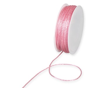 Cordino di seta intrecciato rosa da 5 m, spessore 2 mm (1/16 in) *Venduto a 5 m*