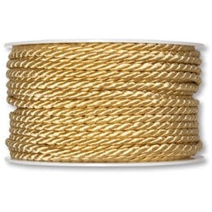 Gedreht, seidig, goldfarben, 4 mm dick *Meterware*