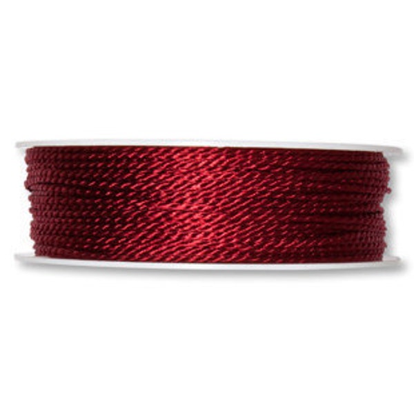 5mtr Wine Twisted Silky Cord, 2mm (1/16in) thick *Sold Per 5mtr*