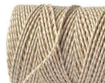 5mtr Leinen beige & weiß 100% Baumwolle Bäcker Twine, 2mm Dicke *Verkauft pro 5mtr*