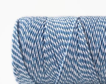 5mtr Sky Blue & White 100% Cotton Bakers Twine, 2mm (1/16in) Thickness *Vendido por 5mtr*