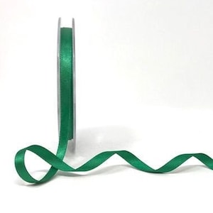 Emerald Green Luxury Double Satin Ribbon, 7mm (1/4in) wide *Sold Per Metre*