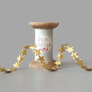 Metallic Gold Star Cut-Out Ribbon, 12mm wide *Sold Per Metre*