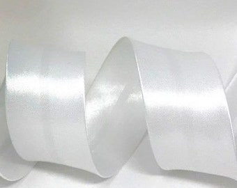 Bridal White Satin Bias Binding 30mm Wide Per Metre
