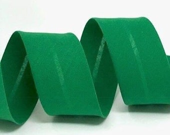 Emerald Green Polycotton Bias Binding, 30mm (1 3/16in) wide *Sold Per Metre*
