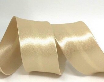 30mm Wide Satin Bias Binding Gold Per Metre