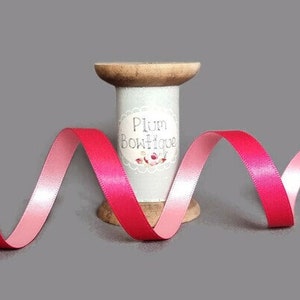 Doppelseitiges, recyceltes Satinband in Rosa & Pink, 10 mm breit * Pro Meter verkauft*