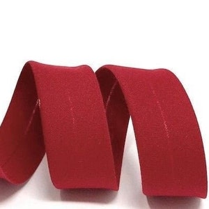 Deep Red Polycotton Bias Binding, 30mm (1 3/16in) wide *Sold Per Metre*