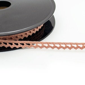 Vintage Pink &quot;Bonnie&quot; Fine Zig-Zag Scallop 100% Cotton Cluny Lace Trim, 8mm (5/16in) wide *Sold Per Metre*