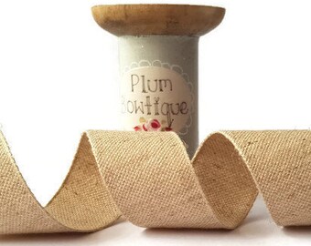 Marriage Frayed Edge Ribbon.Neutral 1-2M x 22mm Cotton Linen Natural Wedding