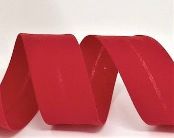 Red Polycotton Bias Binding, 30mm (1 3/16in) wide *Sold Per Metre*