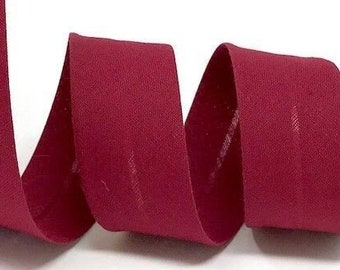 Wine Polycotton Bias Binding, 30mm (1 3/16in) wide *Sold Per Metre*